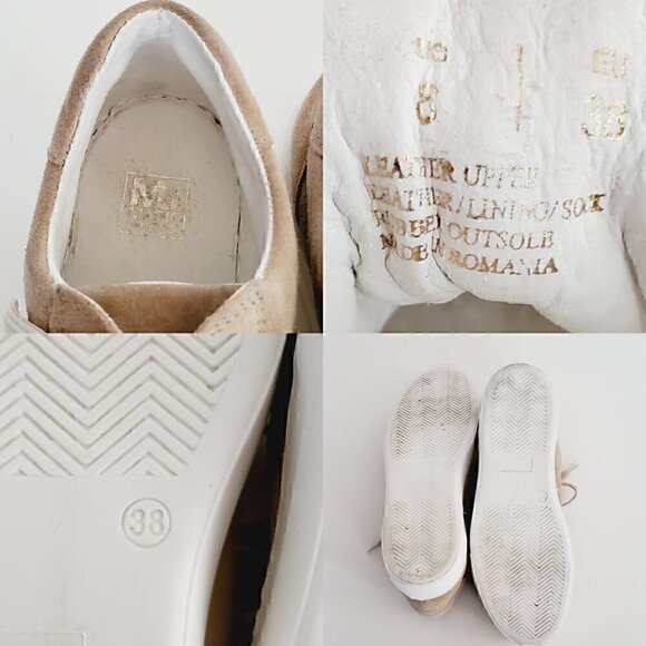 MARK Jenkins Dream Beige Suede Tie-Up Sneakers Size 8 - Picture 5 of 5